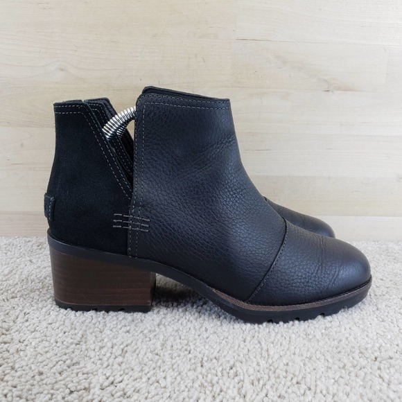 Sorel Shoes - Sorel Cate Cutout Women's Size 8 Black Leather Booties Shoes NL3383-010